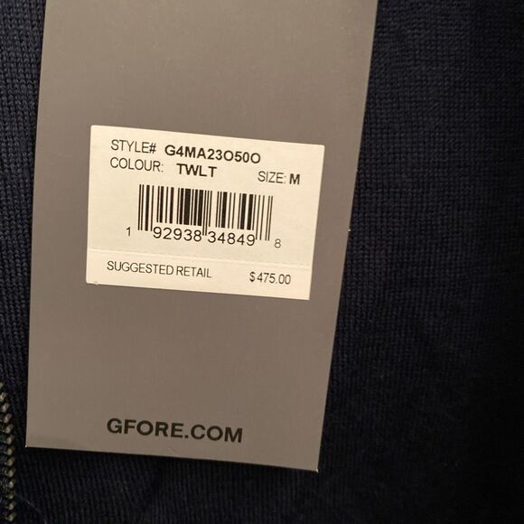 G/FORE Golf Quilted Polished Nylon Wool Lined Puffer Vest Navy Mens Retail $475 - Picture 10 of 11